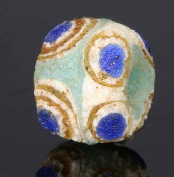 Ancient glass layered eye bead, Persia