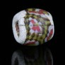 Medieval mosaic glass bead with checkerboard band, 8-9 century