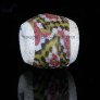 Migration period mosaic glass bead with checkerboard band